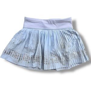 Ivivva by Lululemon Girls Periwinkle Pleated Skort with Gold Accents Size 6